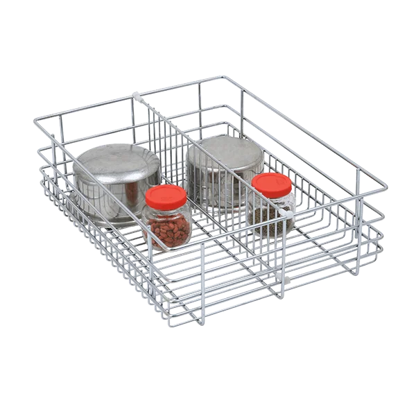 Partition Drawer Basket (4″ Height X 12″ Width X 20″ Depth) 6mm wire Stainless Steel